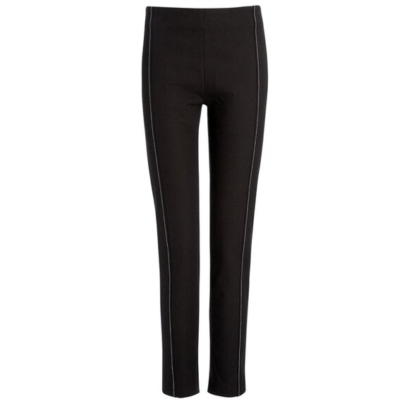 Joseph Gabardine Lenny Stretch pants leggings black with white stitching - Picture 1 of 6